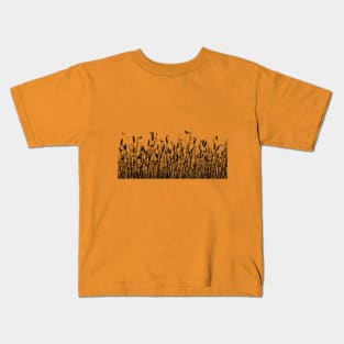 Summer flowers and butterflies linocut Kids T-Shirt